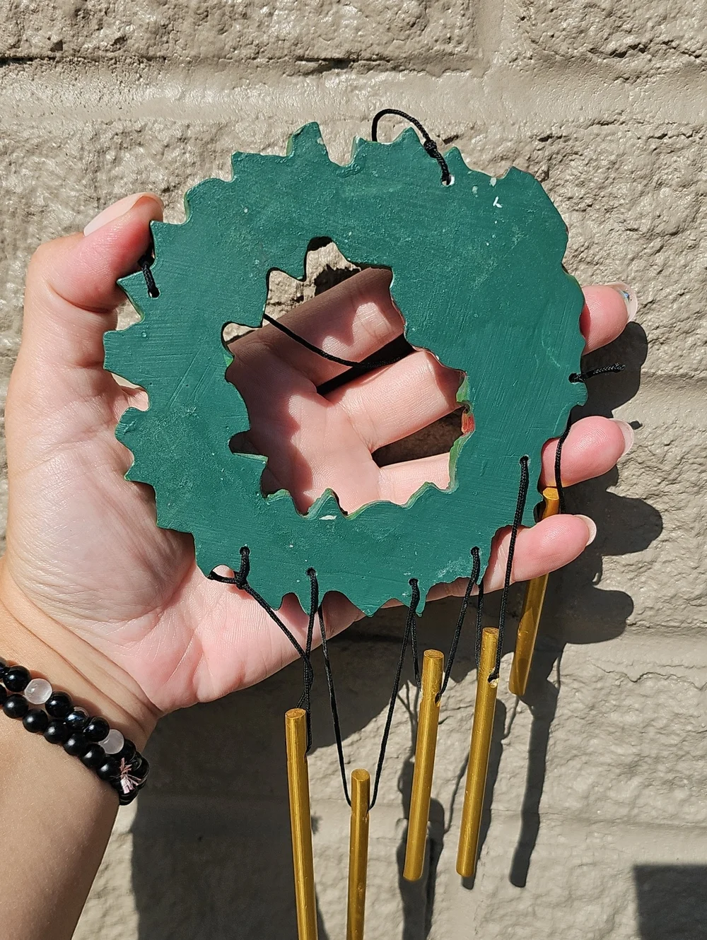 Christmas wreath wind chime